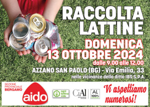 Raccolta lattine di Aido Bergamo